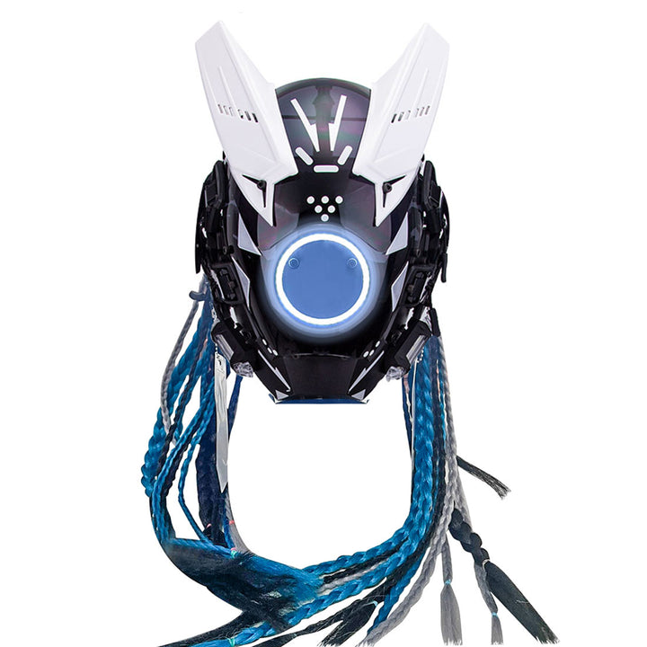 Punk Helmet Mask with LED Light  for Cosplay Halloween