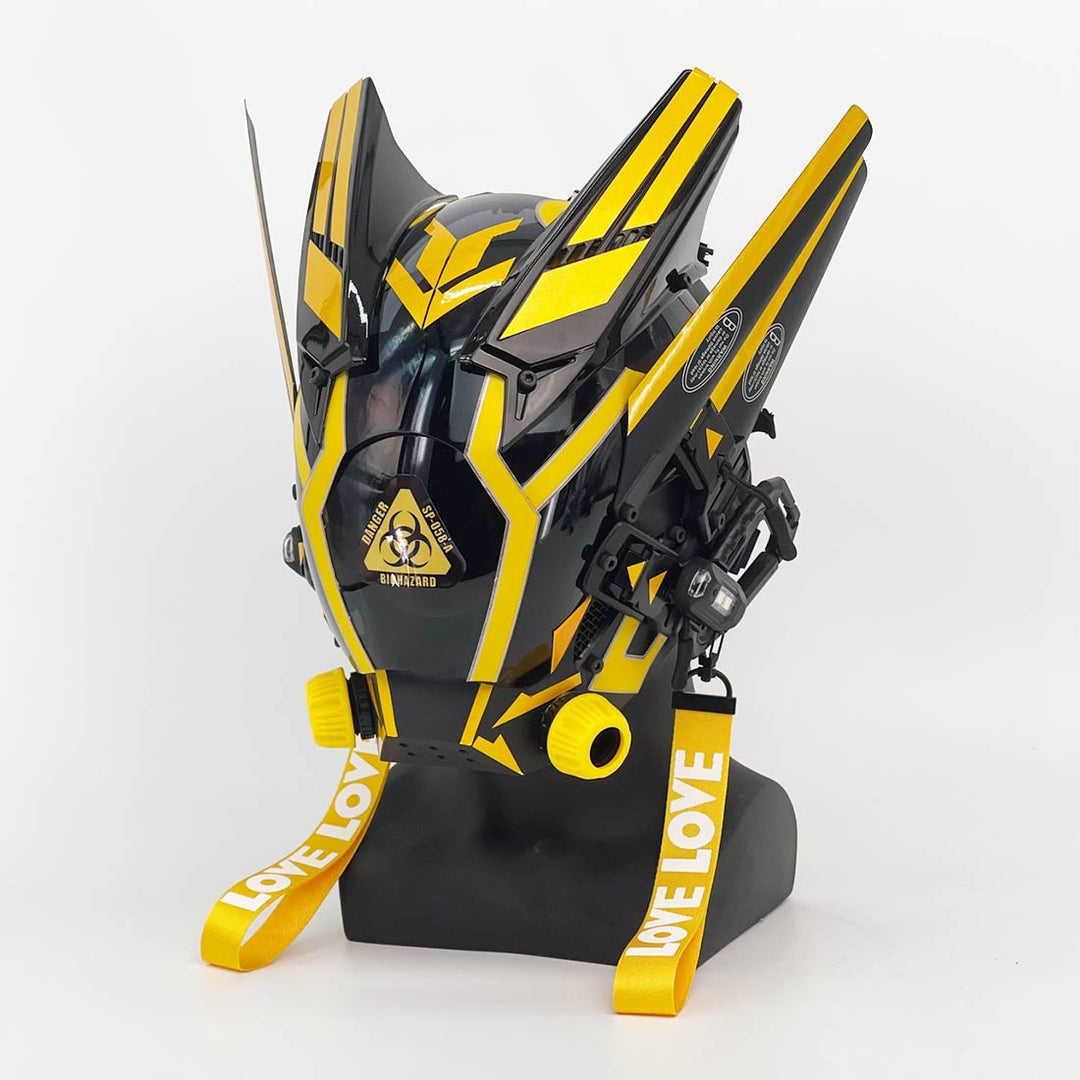 Future Punk Tech Cosplay Mask with Light