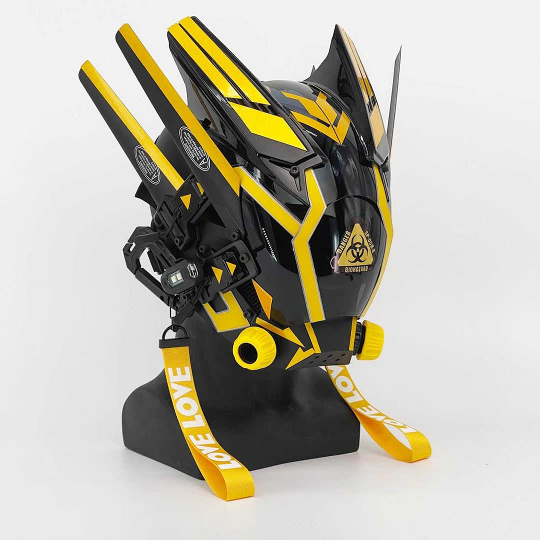 Future Punk Tech Cosplay Mask with Light