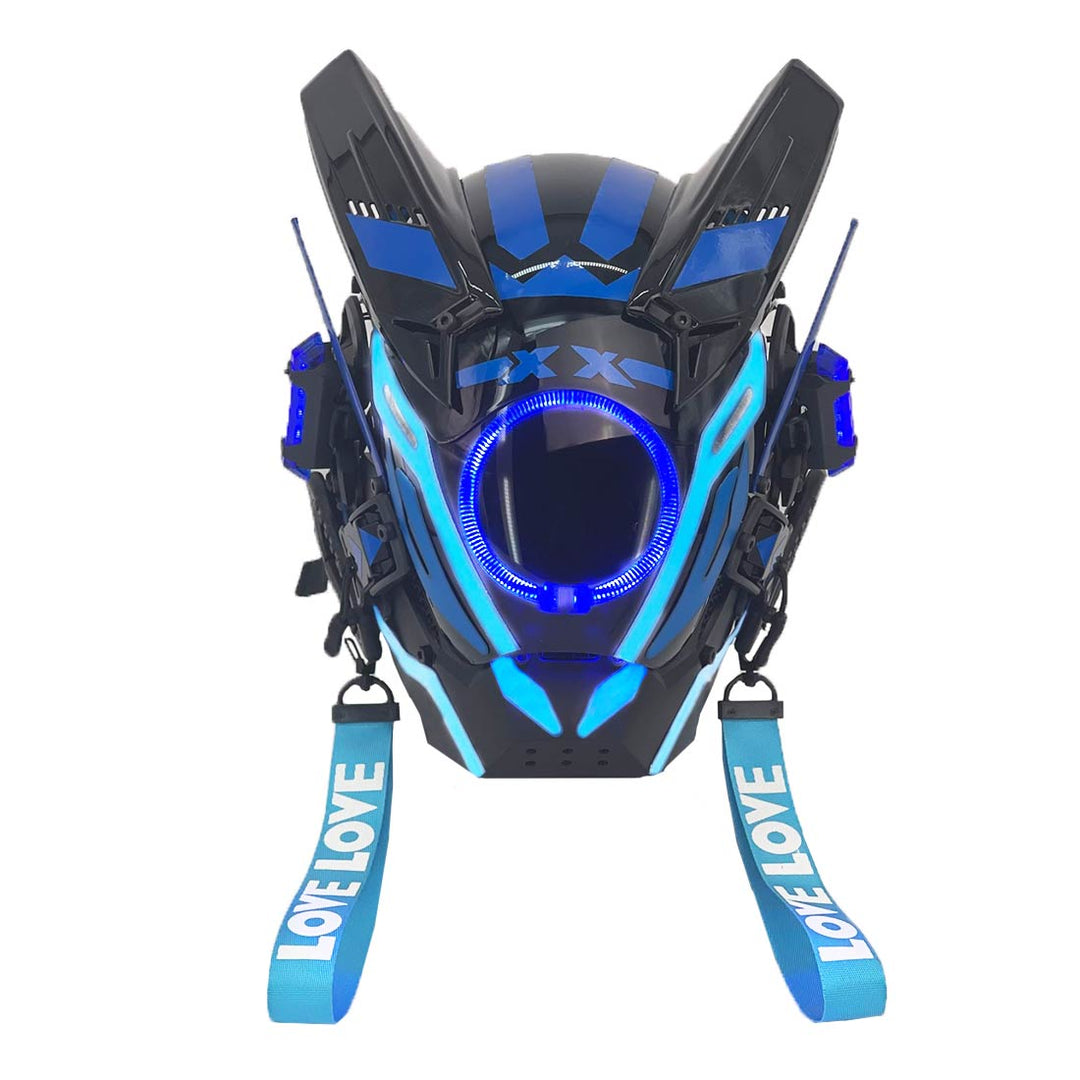 Future Punk Tech Cosplay Mask with Light