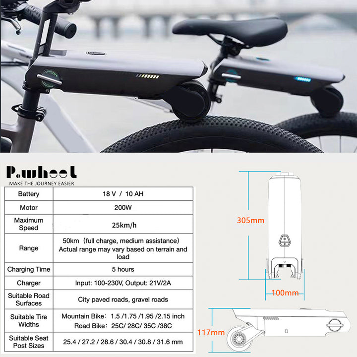 E-bike Conversion Kit 25KMH Maximum Speed 50KM Range Electric Bicycle Power Assist