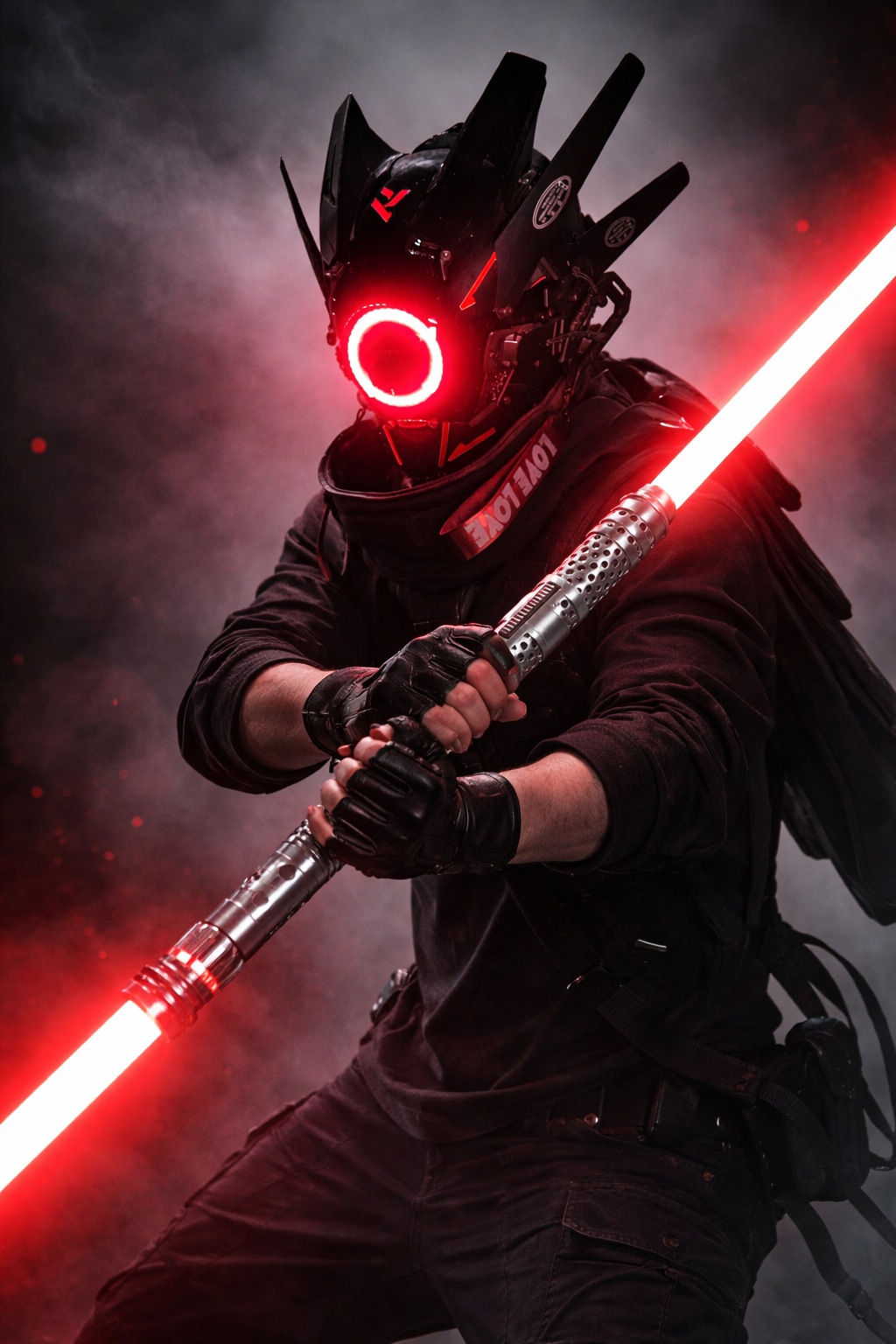 Experience the power of the Dark Side with this cinematic red Xenopixel lightsaber