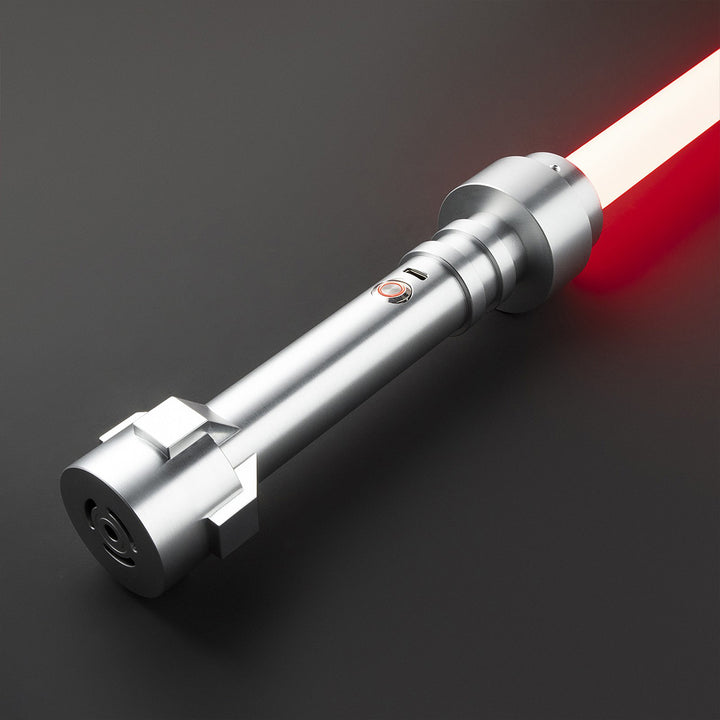 Light saber with red blade on a dark background